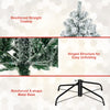 9FT Flocked Christmas Tree, Artificial Xmas Tree w/PVC Needles, Metal Stand