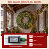 60” Large Pre-lit Christmas Wreath, Artificial Christmas Wreath with 680 Snowy Branch Tips