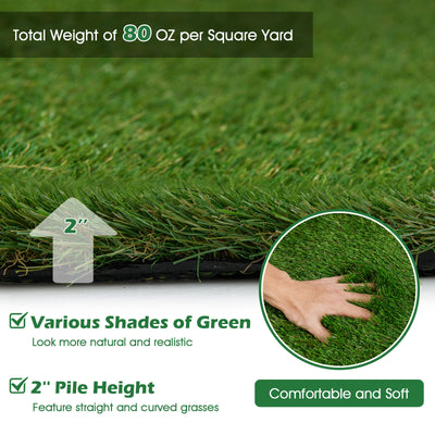 6x10 FT Artificial Grass Turf Rug, Thick Fake Lawn with Drainage Holes