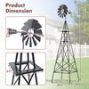 8ft Steel Windmill, Farmhouse Windmill Decoration with Directional Vane