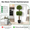 40" Artificial Boxwood Topiary Ball Tree, Double Ball Boxwood Plant with Cement-Filled Plastic Pot