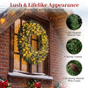 60” Large Pre-lit Christmas Wreath, Artificial Christmas Wreath with 680 Snowy Branch Tips