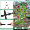 74" Raised Bed Cucumber Trellis, Outdoor Garden Trellis w/Netting, PE-Coated Metal Plant Support for Climbing Vegetables