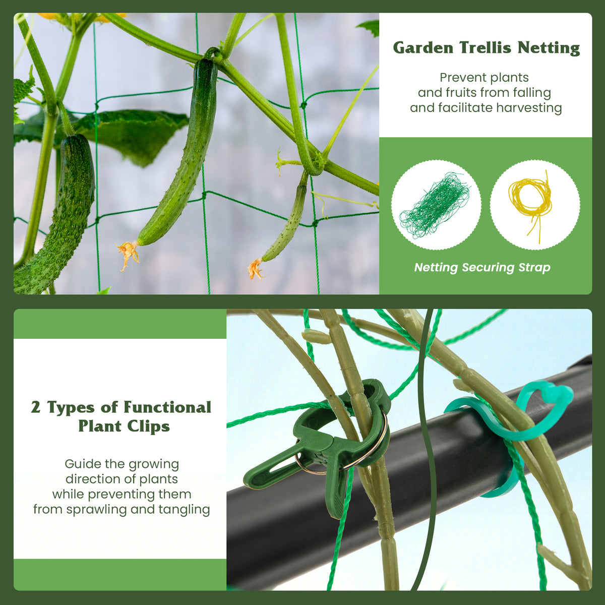 Garden Trellis for Climbing Vines, Outdoor Tomato & Cumber Trellis with A-Frame Support