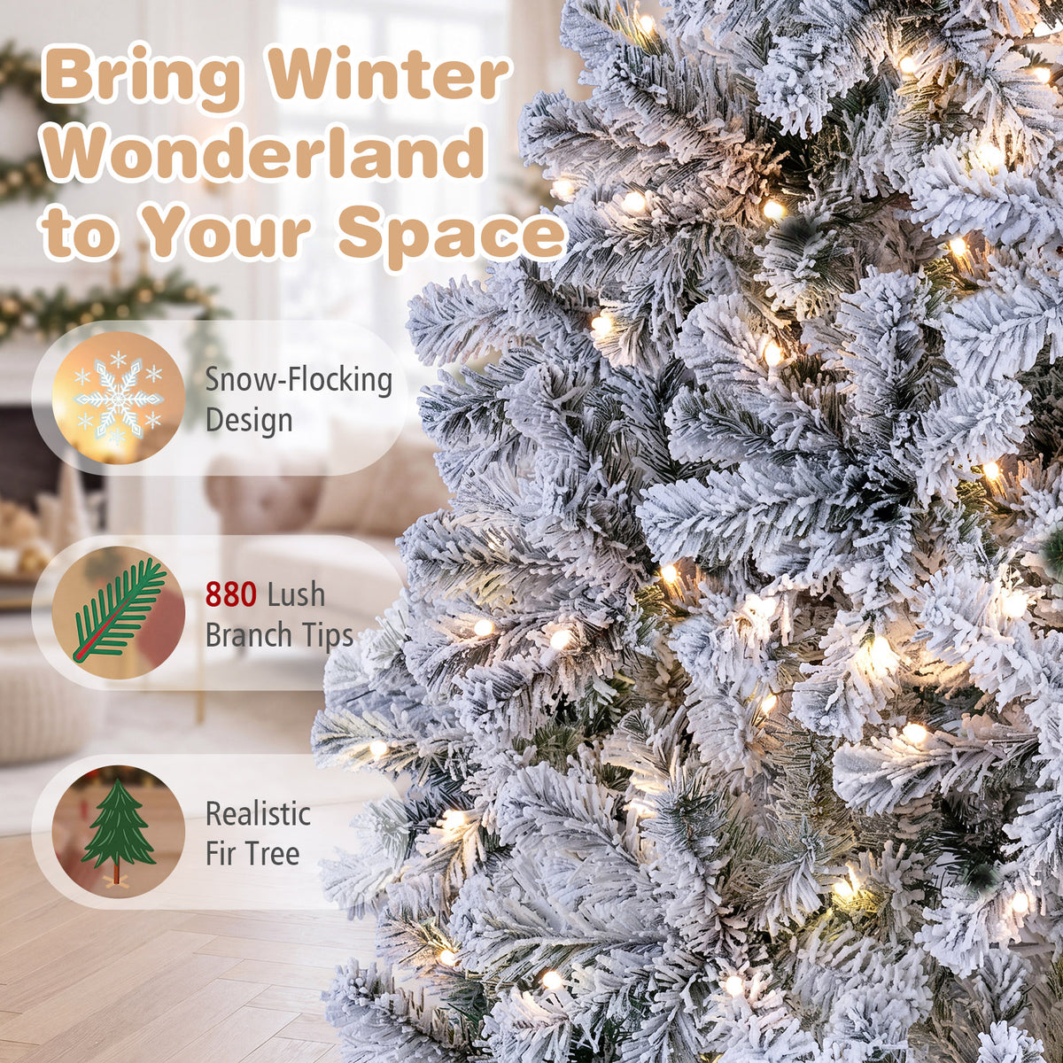7.5/6 FT Prelit Artificial Christmas Tree, Smart RGB & Warm White LED Lights