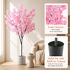 6.5FT Artificial Cherry Blossom Tree, Faux Pink Cherry Plant with Sturdy PE Trunk & Cement-Filled Nursery Pot