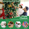 7.5 FT Pre-lit Upside Down Christmas Tree, Snow Flocked Artificial Xmas Tree with 1100 PVC Branch Tips