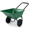 21-Gallon Dual-Wheel Wheelbarrow, Heavy-Duty Utility Cart with Pneumatic Tires and Foldable Handle