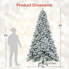 9FT Flocked Christmas Tree, Artificial Xmas Tree w/PVC Needles, Metal Stand