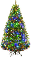 4/5/6/7/8/9 FT Pre-Lit Artificial Christmas Tree w/ 100/150/350/500/750/1000 Warm White & Multicolored LED Lights