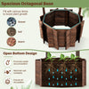 Rustic Outdoor Garden Decoration with Solid Fir Wood Construction, Wooden Wishing Well Planter with Hanging Bucket