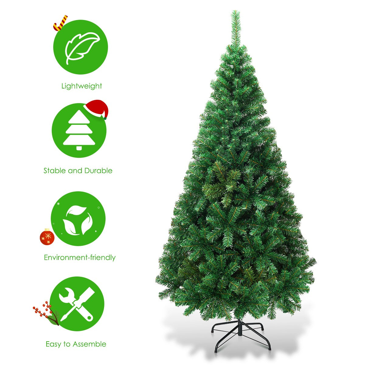 Artificial Christmas Tree with Solid Metal Stand - LucktreeUS