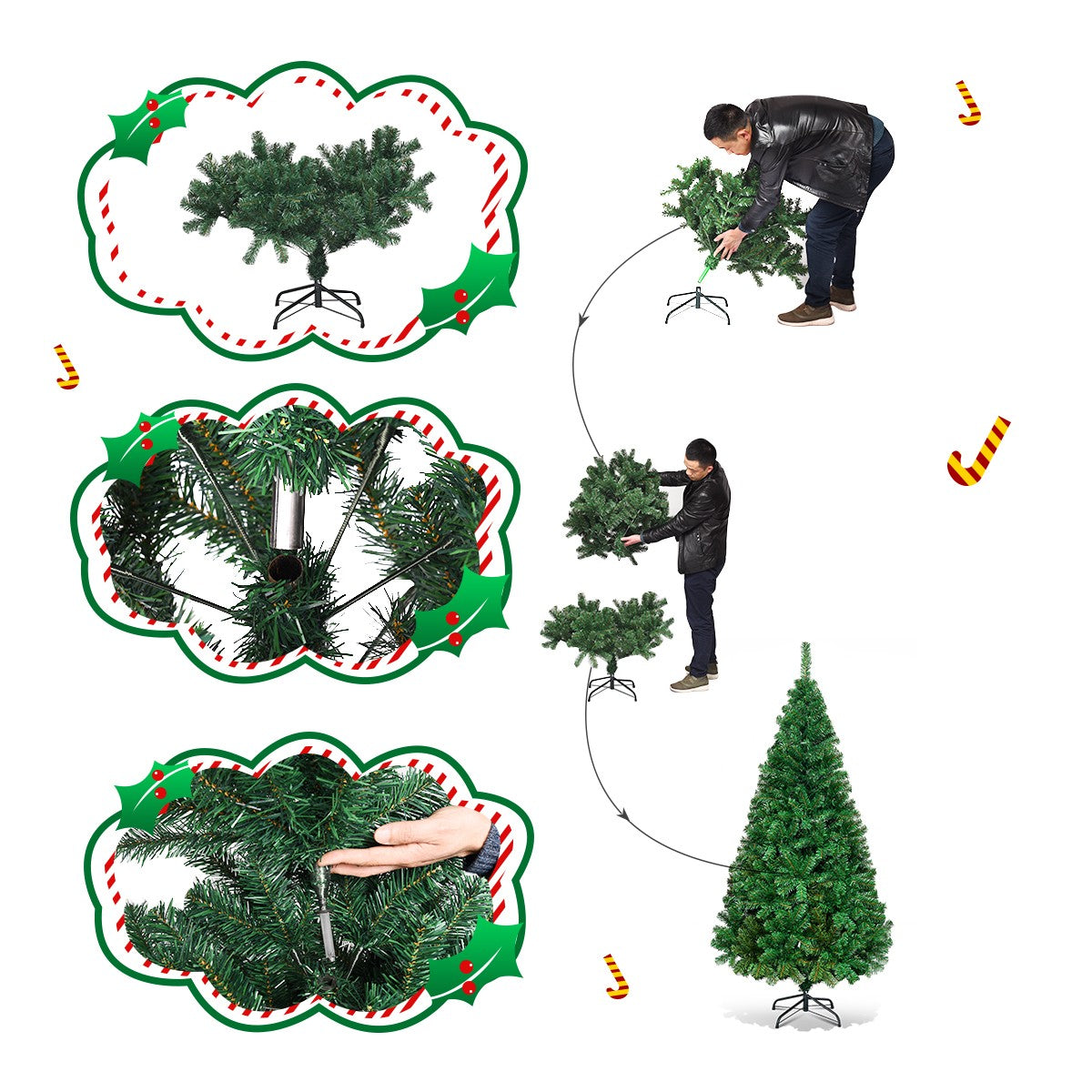 Artificial Christmas Tree with Solid Metal Stand - LucktreeUS