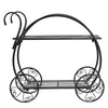 Garden Cart Metal Plant Stand with 4 Decorative Wheels