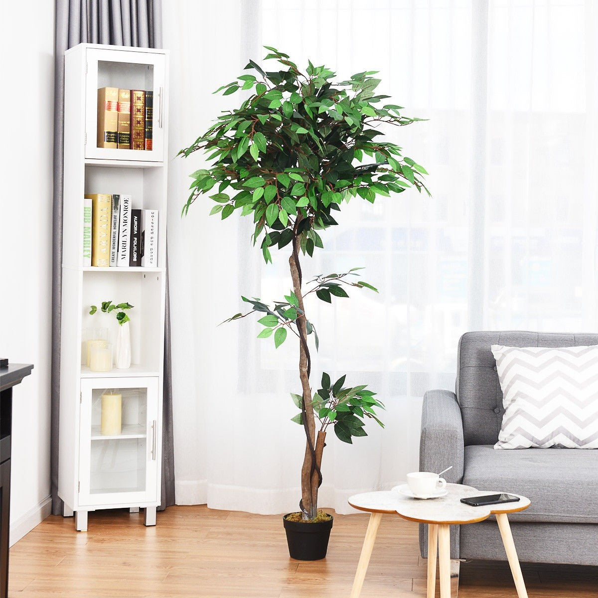 4/5.5/6FT FICUS Silk Leaf Artificial Tree - LucktreeUS