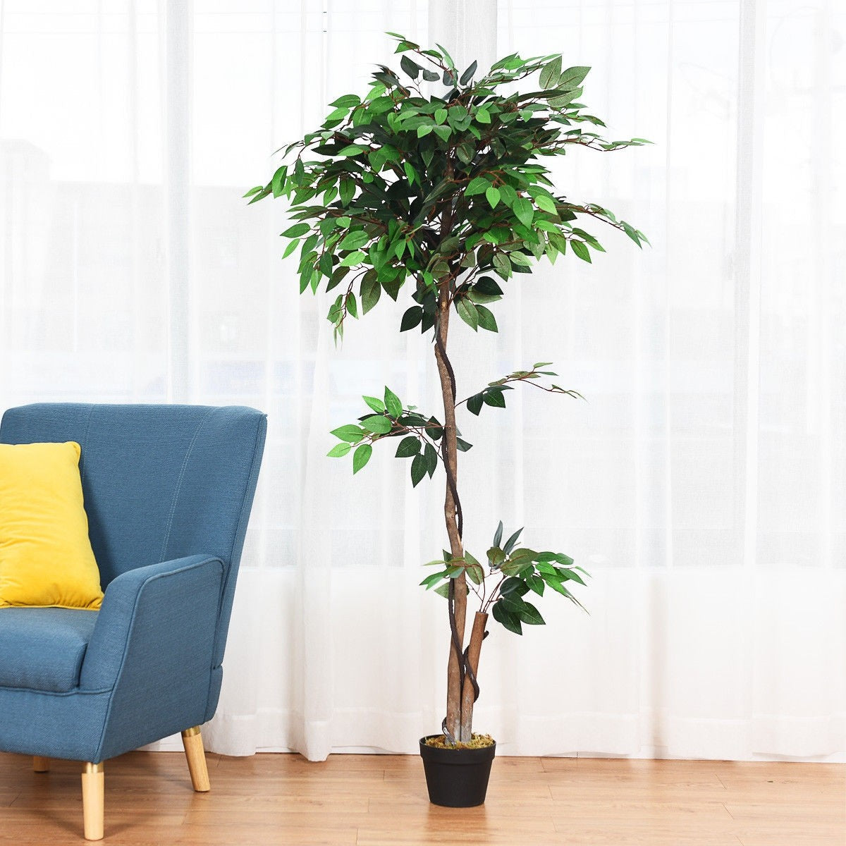 4/5.5/6FT FICUS Silk Leaf Artificial Tree - LucktreeUS