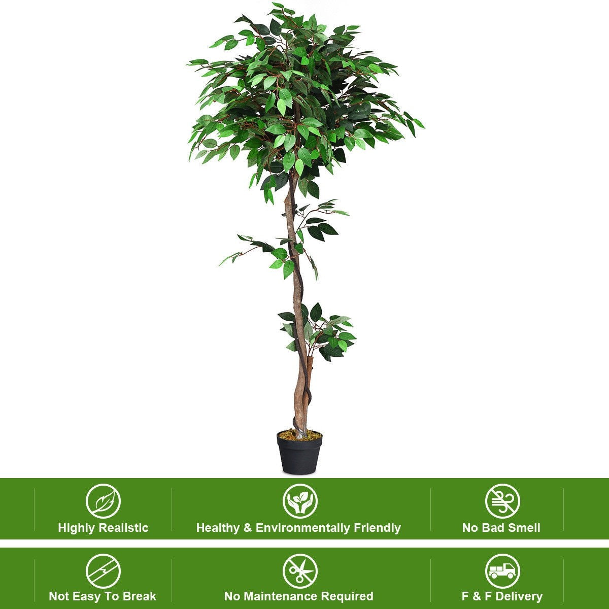 4/5.5/6FT FICUS Silk Leaf Artificial Tree - LucktreeUS