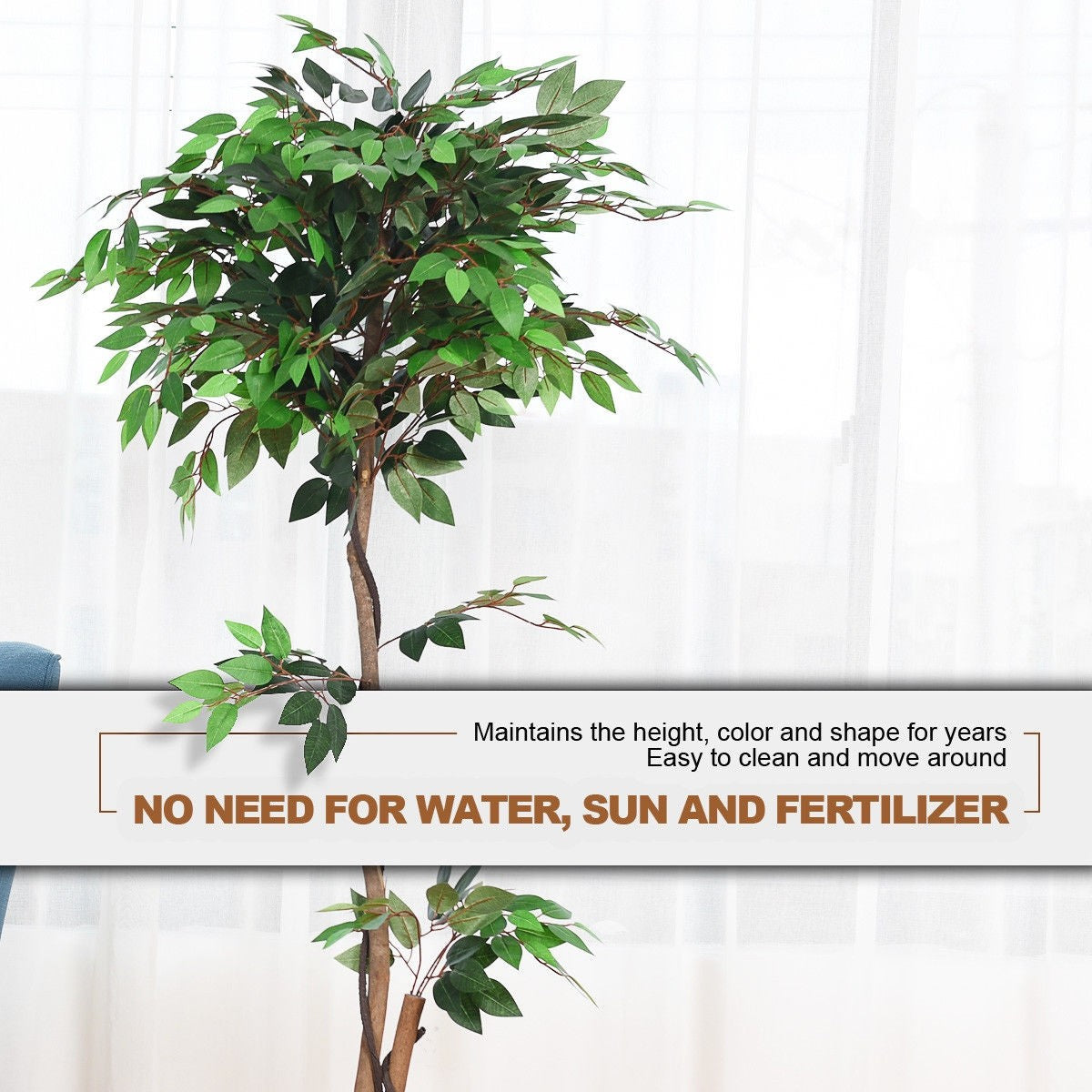 4/5.5/6FT FICUS Silk Leaf Artificial Tree - LucktreeUS