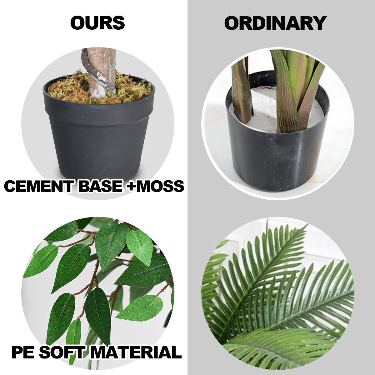4/5.5/6FT FICUS Silk Leaf Artificial Tree - LucktreeUS