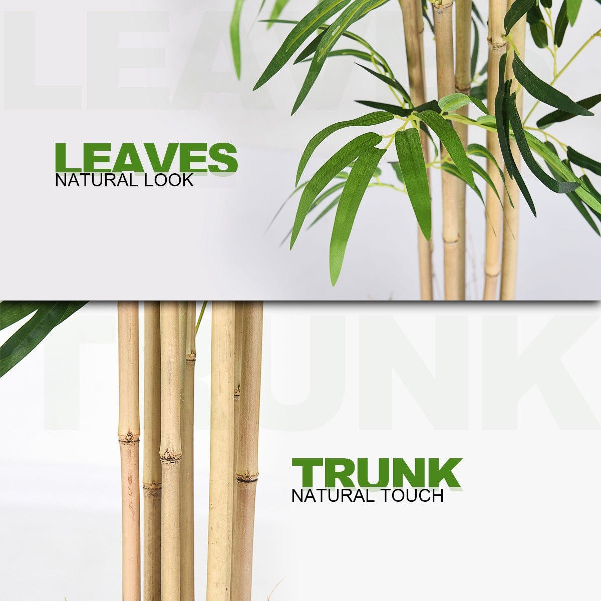 Fake Bamboo Tree Artificial Greenery Plants in Nursery Pot Decorative Trees for Home - LucktreeUS