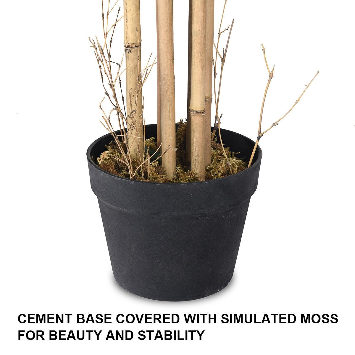 Fake Bamboo Tree Artificial Greenery Plants in Nursery Pot Decorative Trees for Home - LucktreeUS