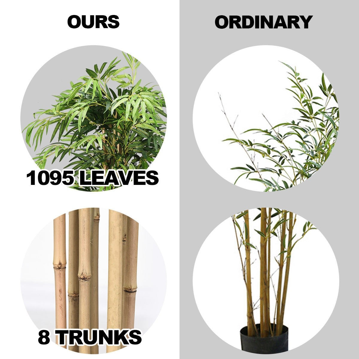 Fake Bamboo Tree Artificial Greenery Plants in Nursery Pot Decorative Trees for Home - LucktreeUS