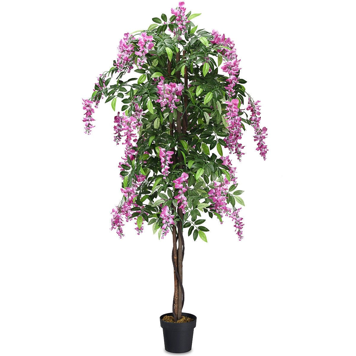 6FT Fake Wisteria Tree Artificial Greenery Plants in Nursery Pot Decorative Trees for Home - LucktreeUS