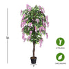 6FT Fake Wisteria Tree Artificial Greenery Plants in Nursery Pot Decorative Trees for Home - LucktreeUS