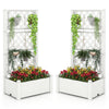 Lucktree Raised Garden Bed with Trellis 59”, Self-Watering Planter Box with Water Level Indicator & Removable Space Dividers