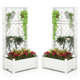 Lucktree Raised Garden Bed with Trellis 59”, Self-Watering Planter Box with Water Level Indicator & Removable Space Dividers