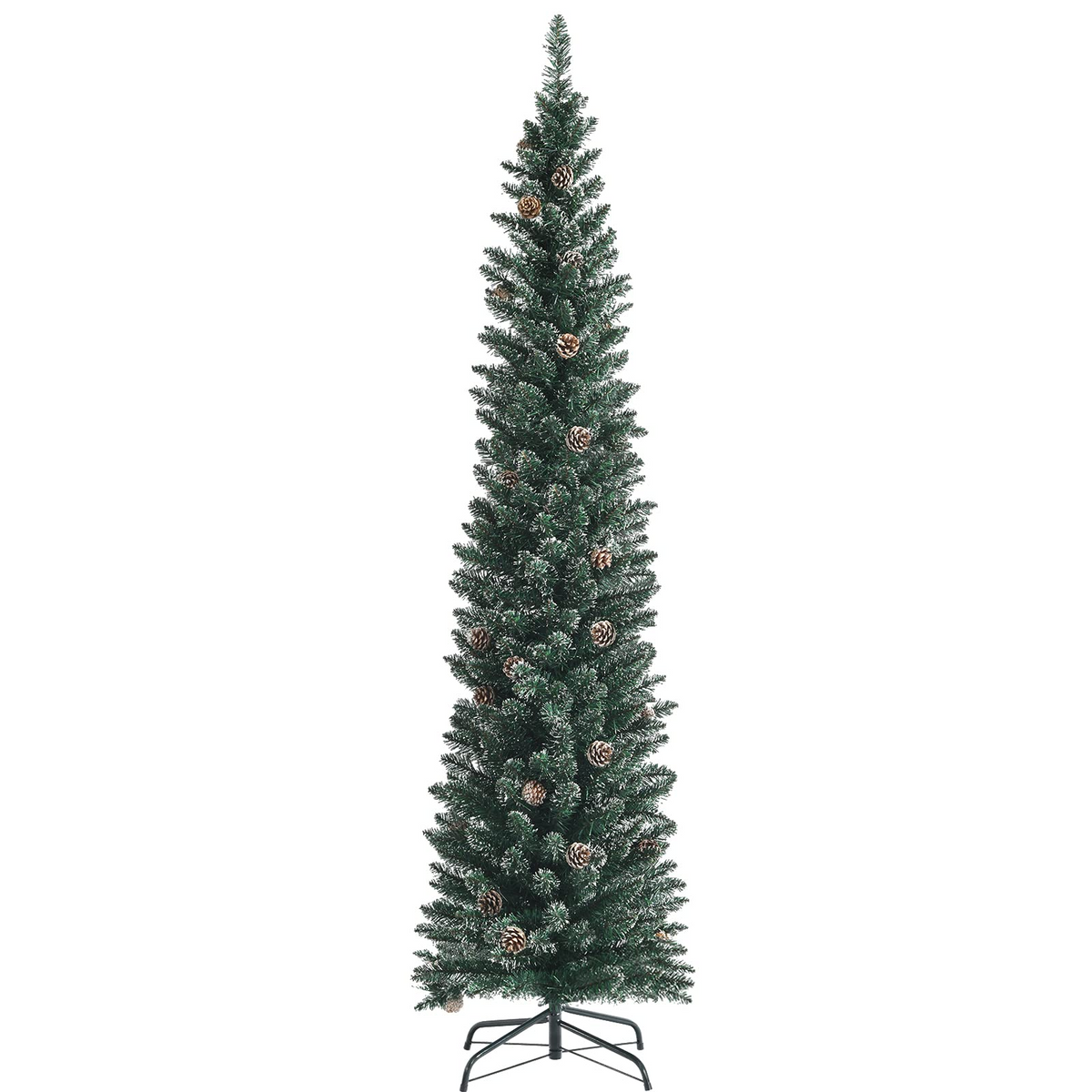Lucktree Artificial Pencil Christmas Tree, Snow Flocked Slim Xmas Tree - LucktreeUS