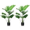 Lucktree Artificial Monstera Deliciosa Plant, 4ft Tall Fake Tropical Palm Tree w/10 Pcs Different Turtle Leaves - LucktreeUS