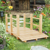 Lucktree 5 ft Garden Bridge - Stained Wood Arc Footbridge Walkway