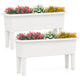 Lucktree Raised Garden Beds Outdoor Set of 2, Self-Watering Planter Box with Detachable Legs & Drainage Hole