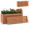 Lucktree 2-in-1 Outdoor Bench, Wood Raised Garden Bed with Open Base, Teak Oil Finish