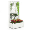 Lucktree Raised Garden Bed with Trellis 59”, Self-Watering Planter Box with Water Level Indicator & Removable Space Dividers