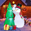 Lucktree Inflatable christmas Snowman, Santa Claus, Built-in Colorful LED Lights