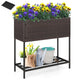 Lucktree Raised Garden Bed with Legs, Rattan Elevated Planter Box w/Storage Shelf
