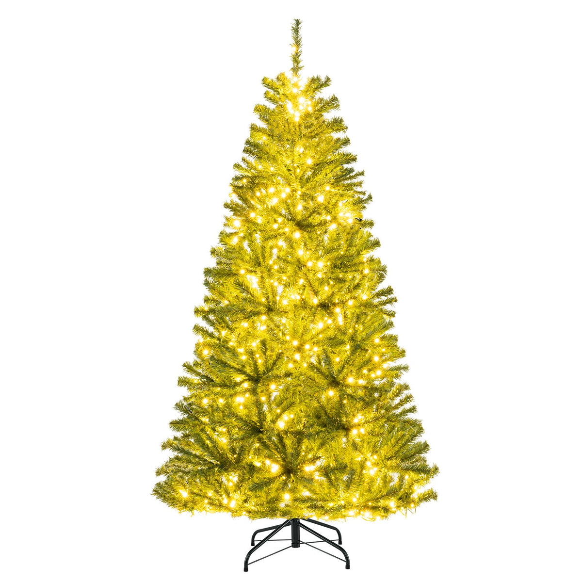 Lucktree 6FT | 7FT | 8FT Pre-Lit Remote Control Artificial Christmas Tree with Warm White LED Lights