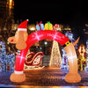 Lucktree 10 FT Lighted Inflatable Christmas Dachshund Arch, Blow Up Christmas Arch w/LEDs & Built-in Air Blower