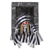 Lucktree Animated Halloween Decoration, 18” Hanging Skull Prisoner