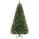 Lucktree 8ft Pre-Lit Christmas Tree, Artificial Hinged Xmas Tree with 400 Warm White LED Lights