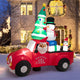 Lucktree Christmas 8 FT Inflatable Santa Claus Driving a Car with LED Lights & Air Blower