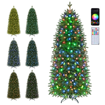 6.3 ft Smart Pre-Lit Pencil Christmas Tree with Remote & APP