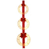 Lucktree Set of 3 Pre-Lit Wreaths, 5.8 FT Xmas Light-up Decorations on Red Ribbon with 450 LED Lights