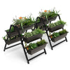 Lucktree Set of 2 Vertical Raised Garden Bed, 5 Planter Boxes Container w/ Drainage Holes