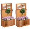 Lucktree Set of 1/2 Raised Garden Bed with Trellis, 41” Wooden Potted Plant Box w/Privacy Screen