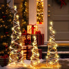 Lucktree Set of 3 Large Christmas Cone Trees, 32” 24” 16” Indoor Christmas Trees w/Warm White LED Lights