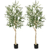 Lucktree 6ft Artificial Olive Tree, Tall Fake Potted Olive Silk Tree with Planter
