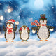 Lucktree Set of 3 Lighted Christmas Penguins with LED Lights Outdoor Glowing Holiday Display